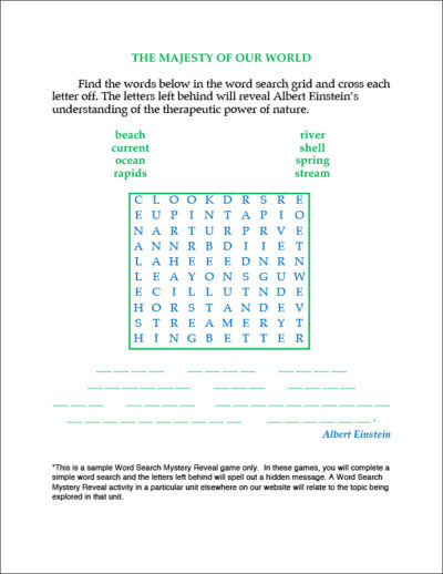 Activity Sample Word Search